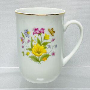 Norleans Japan Porcelain Floral Mug With Gold Trim Cup 8oz